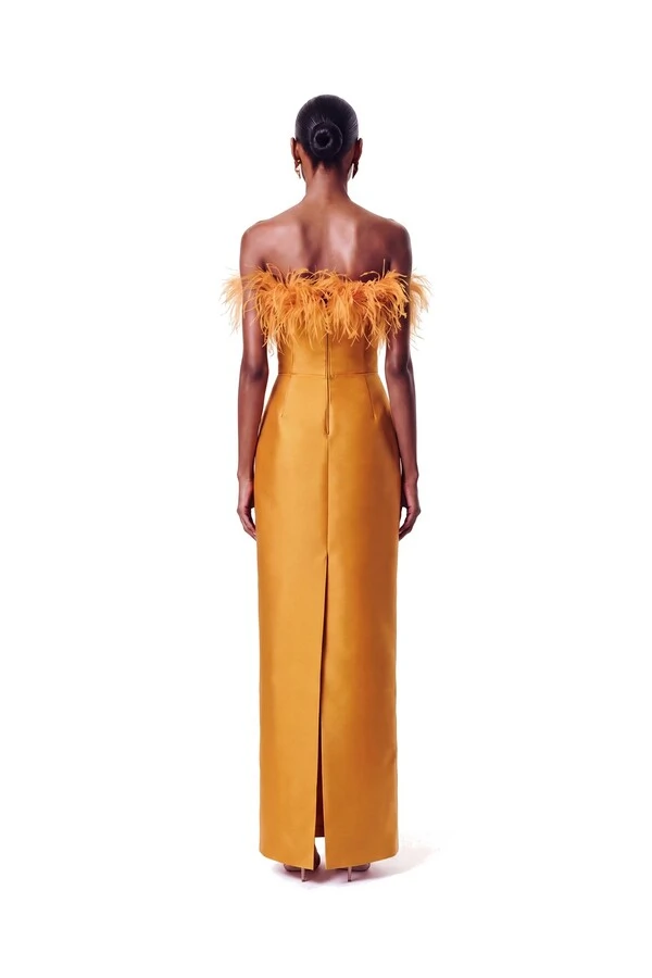 Vestido New Alba Longo Plumas Top