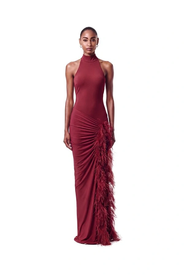 Vestido London Plumas