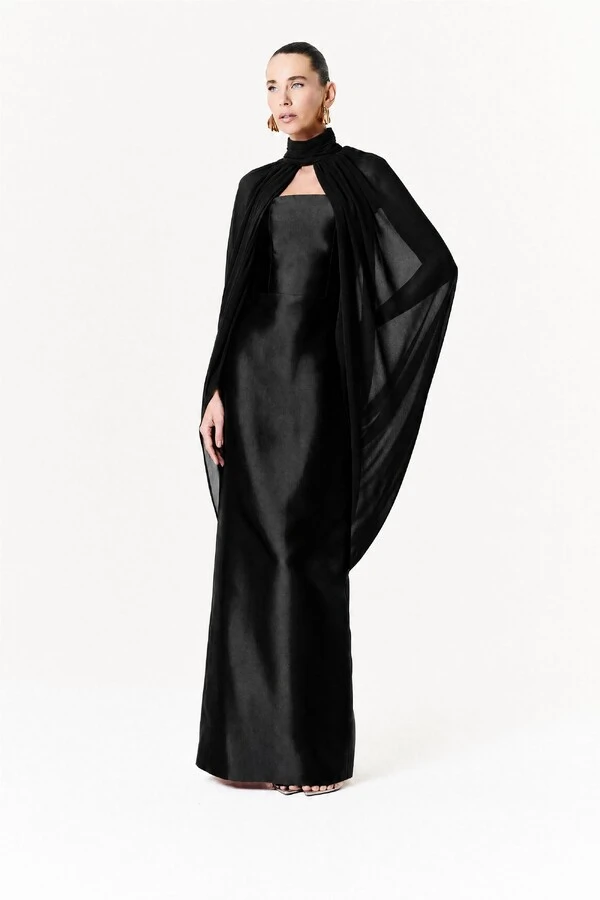 Vestido Alba Longo Com Capa Sophie
