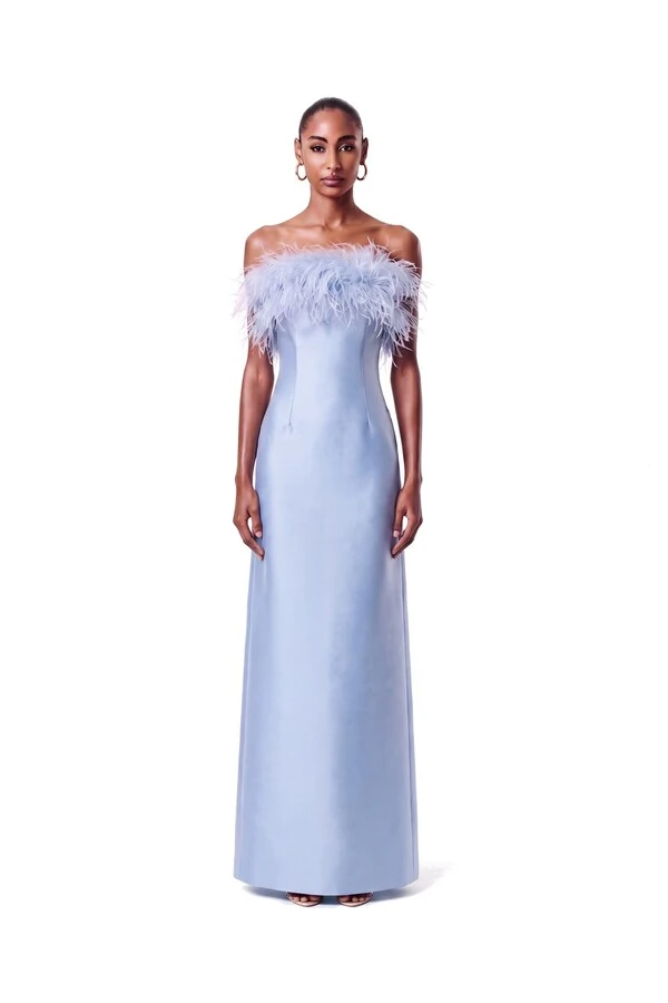 Vestido New Alba Longo Plumas Top