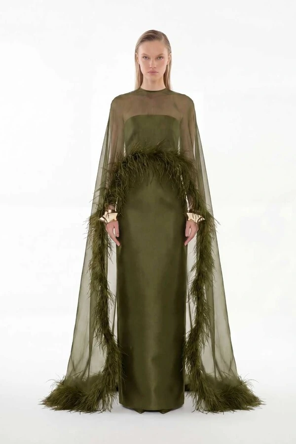 Vestido Alba com Capa Longo