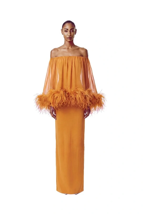 Vestido Versalhes Plumas