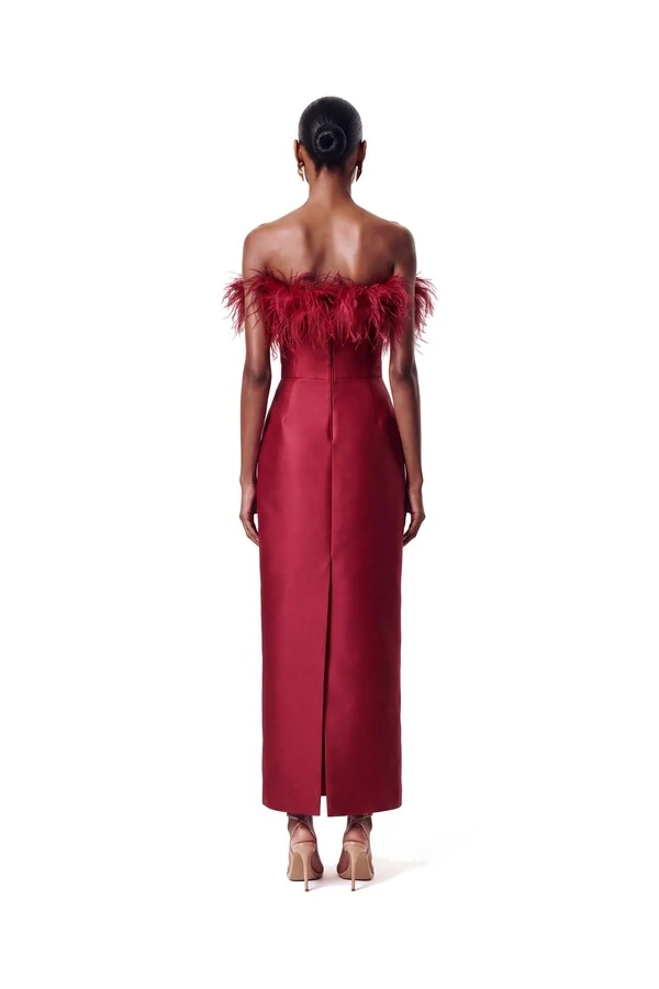 Vestido New Alba Midi Plumas Top