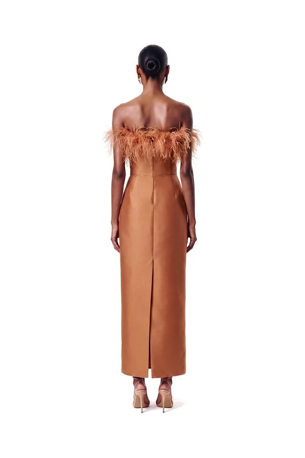 Vestido New Alba Midi Plumas Top