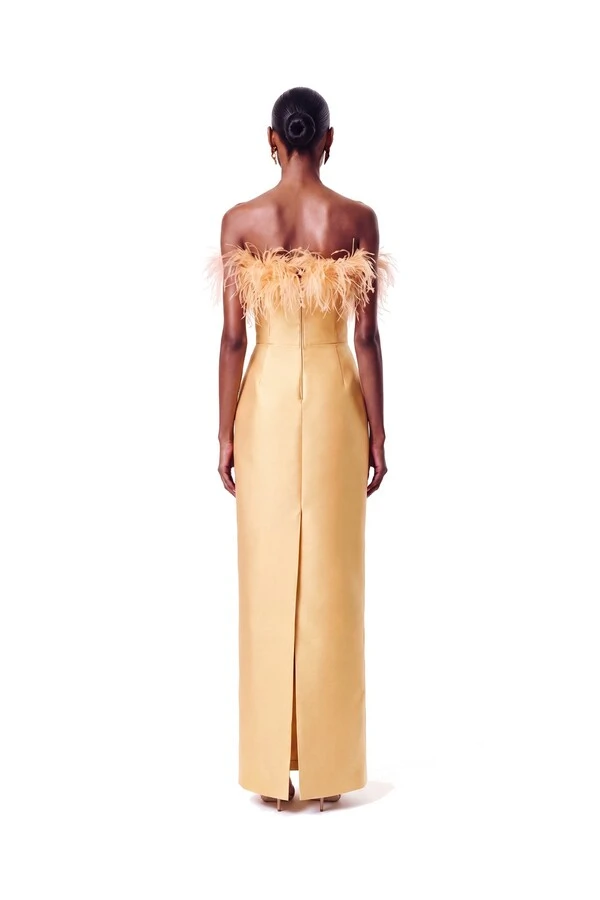 Vestido New Alba Longo Plumas Top