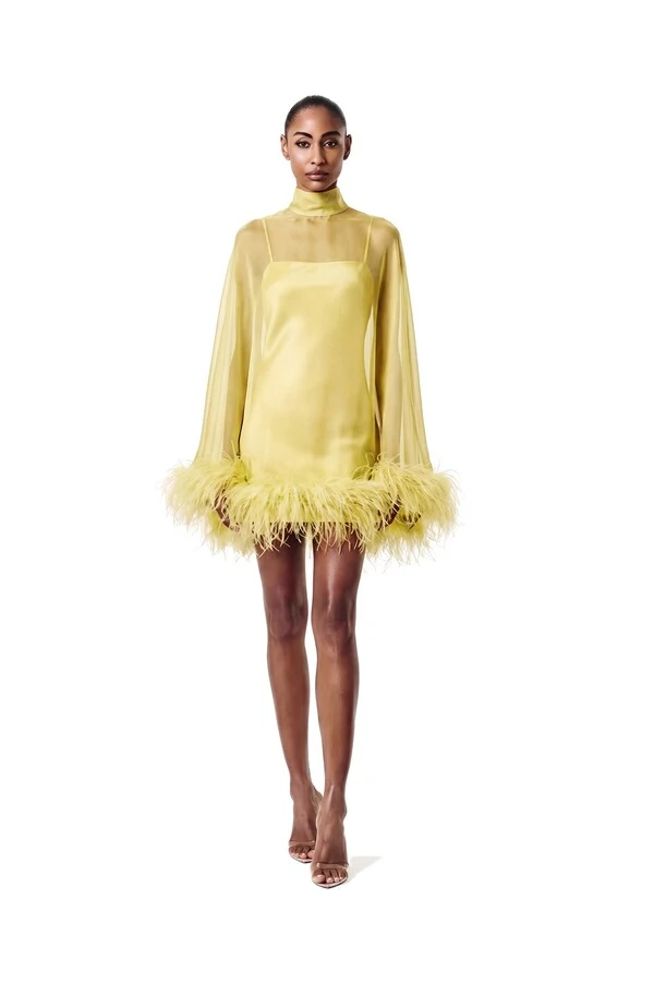 Vestido Fênix Curto Plumas