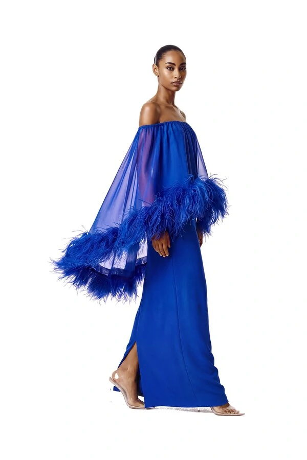 Vestido Versalhes Plumas