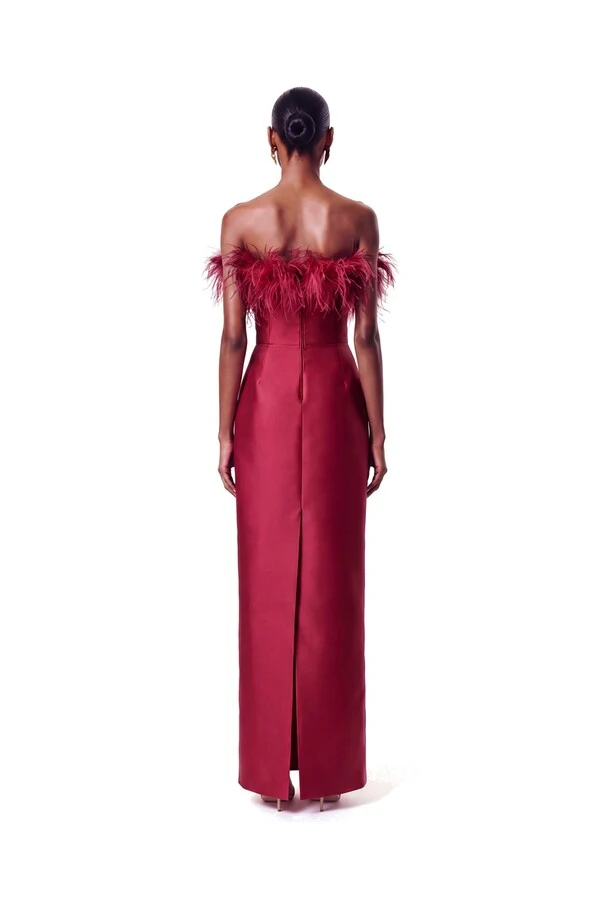 Vestido New Alba Longo Plumas Top