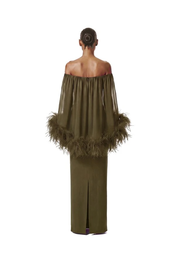 Vestido Versalhes Plumas