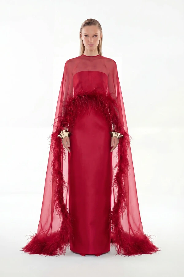 Vestido Alba com Capa Longo