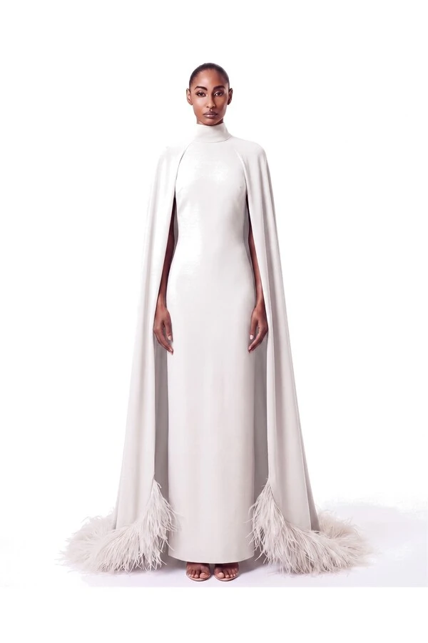 Vestido Morgana Plumas