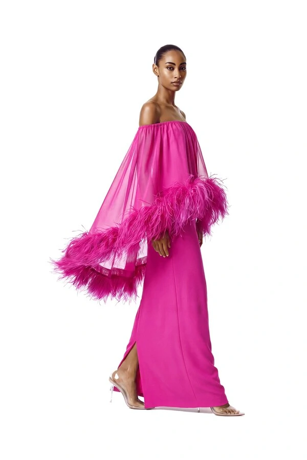 Vestido Versalhes Plumas