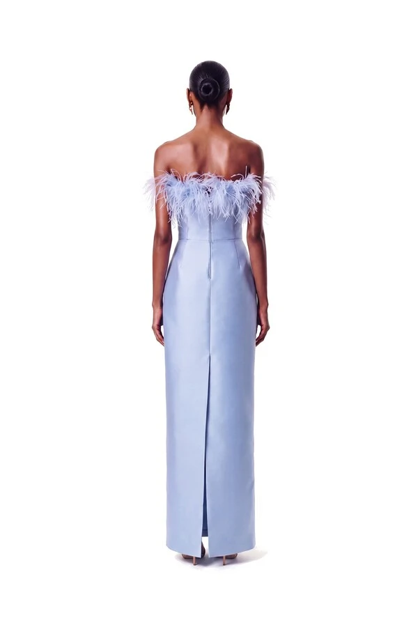 Vestido New Alba Longo Plumas Top