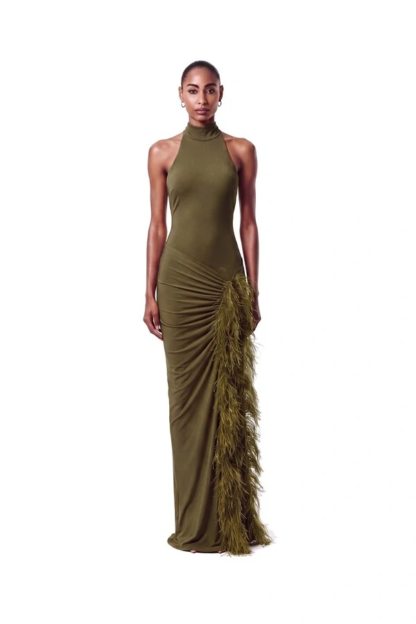 Vestido London Plumas