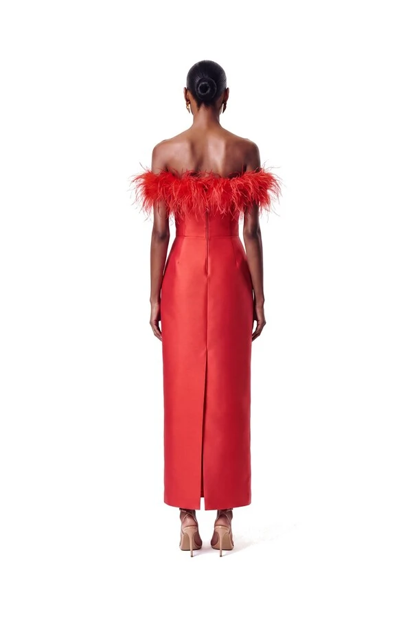 Vestido New Alba Midi Plumas Top