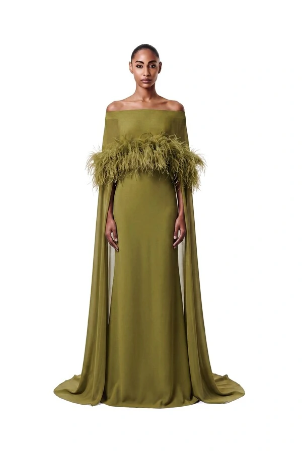 Vestido Selene Plumas