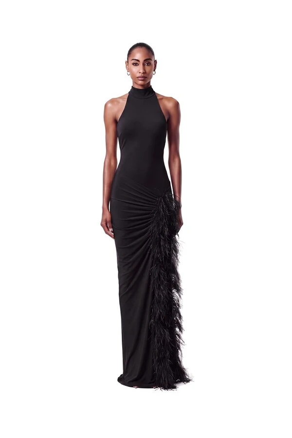 Vestido London Plumas
