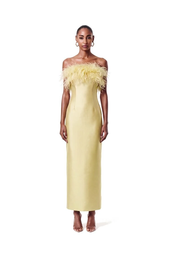Vestido New Alba Midi Plumas Top