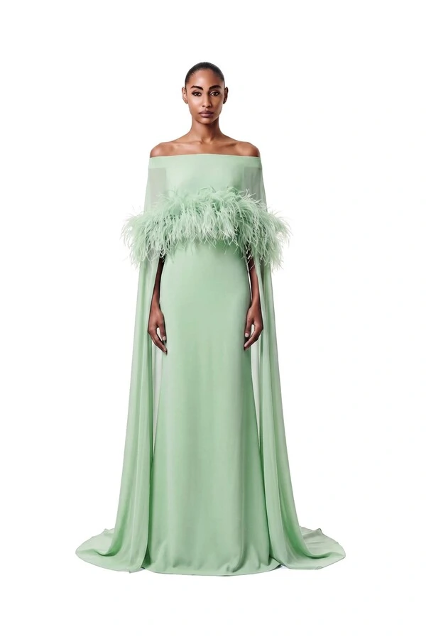 Vestido Selene Plumas