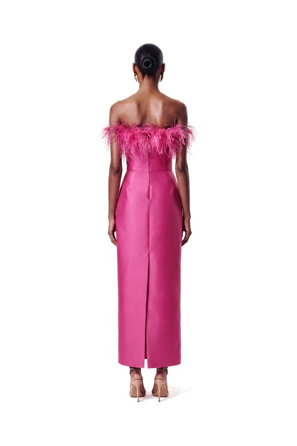 Vestido New Alba Midi Plumas Top