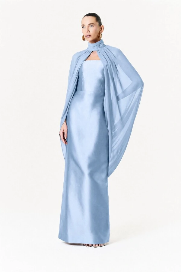 Vestido Alba Longo Com Capa Sophie