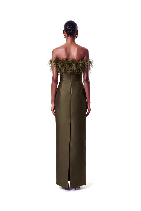 Vestido New Alba Longo Plumas Top
