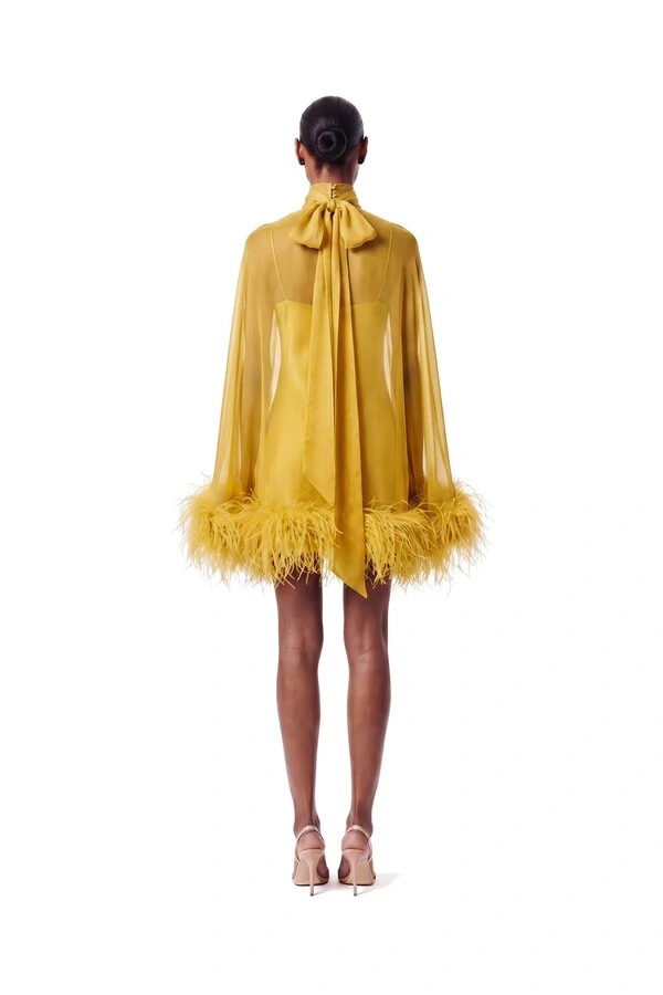 Vestido Fênix Curto Plumas