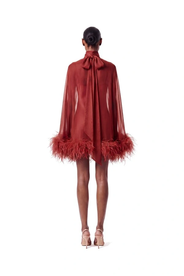 Vestido Fênix Curto Plumas