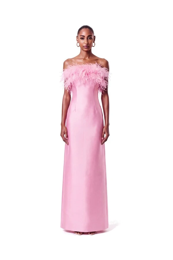 Vestido New Alba Longo Plumas Top