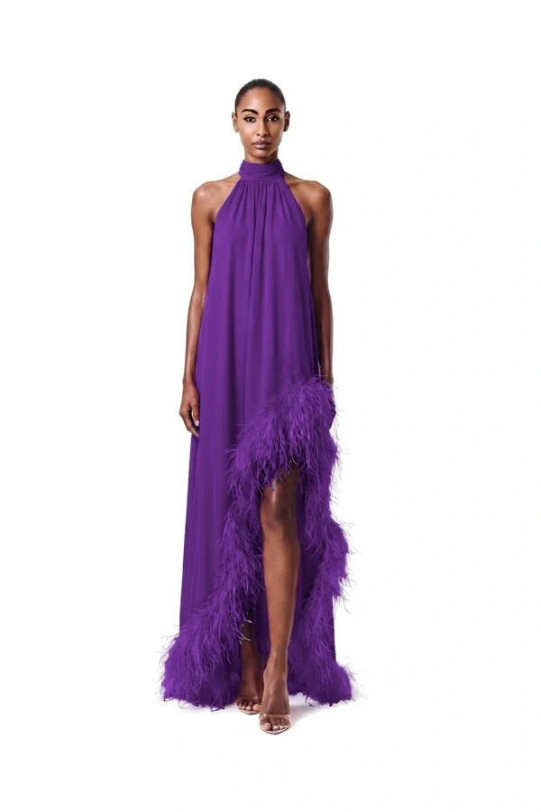 Vestido Violeta Plumas PE