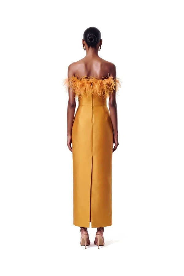 Vestido New Alba Midi Plumas Top