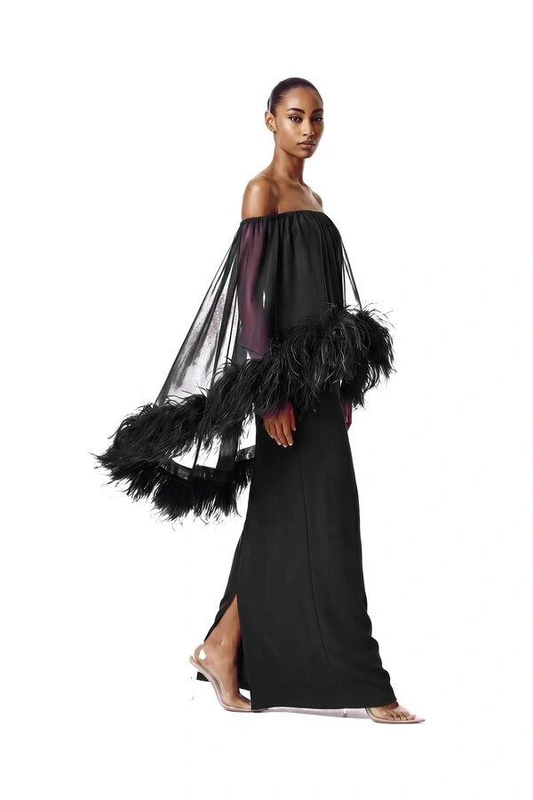 Vestido Versalhes Plumas