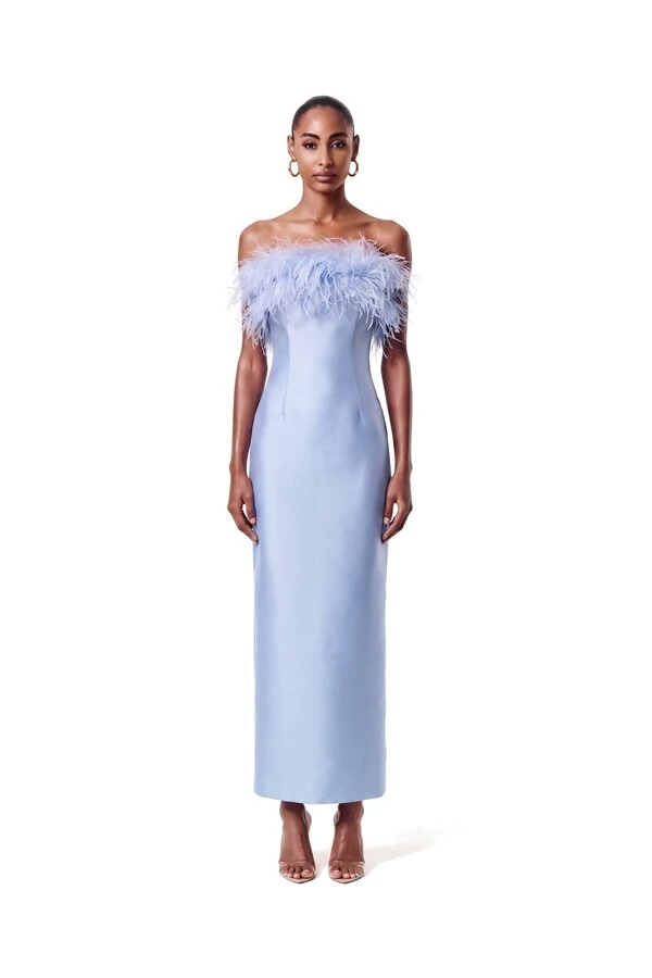 Vestido New Alba Midi Plumas Top