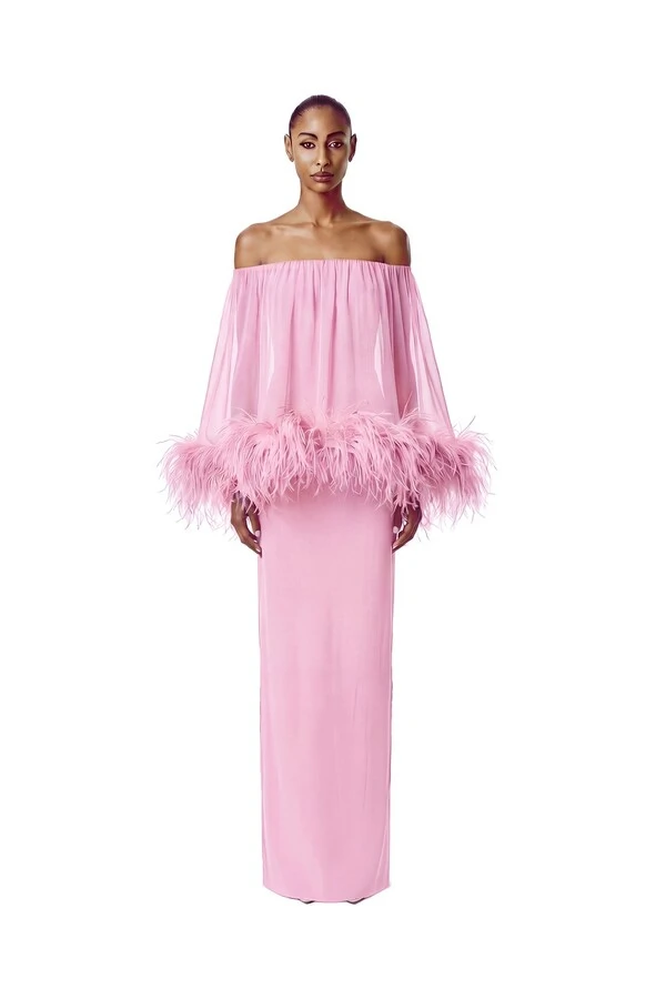 Vestido Versalhes Plumas