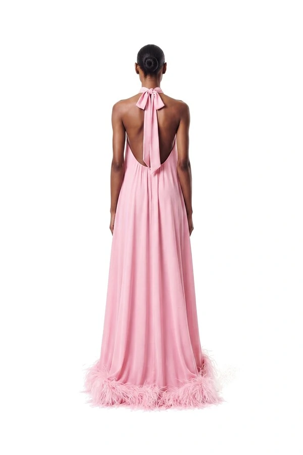 Vestido Violeta Plumas