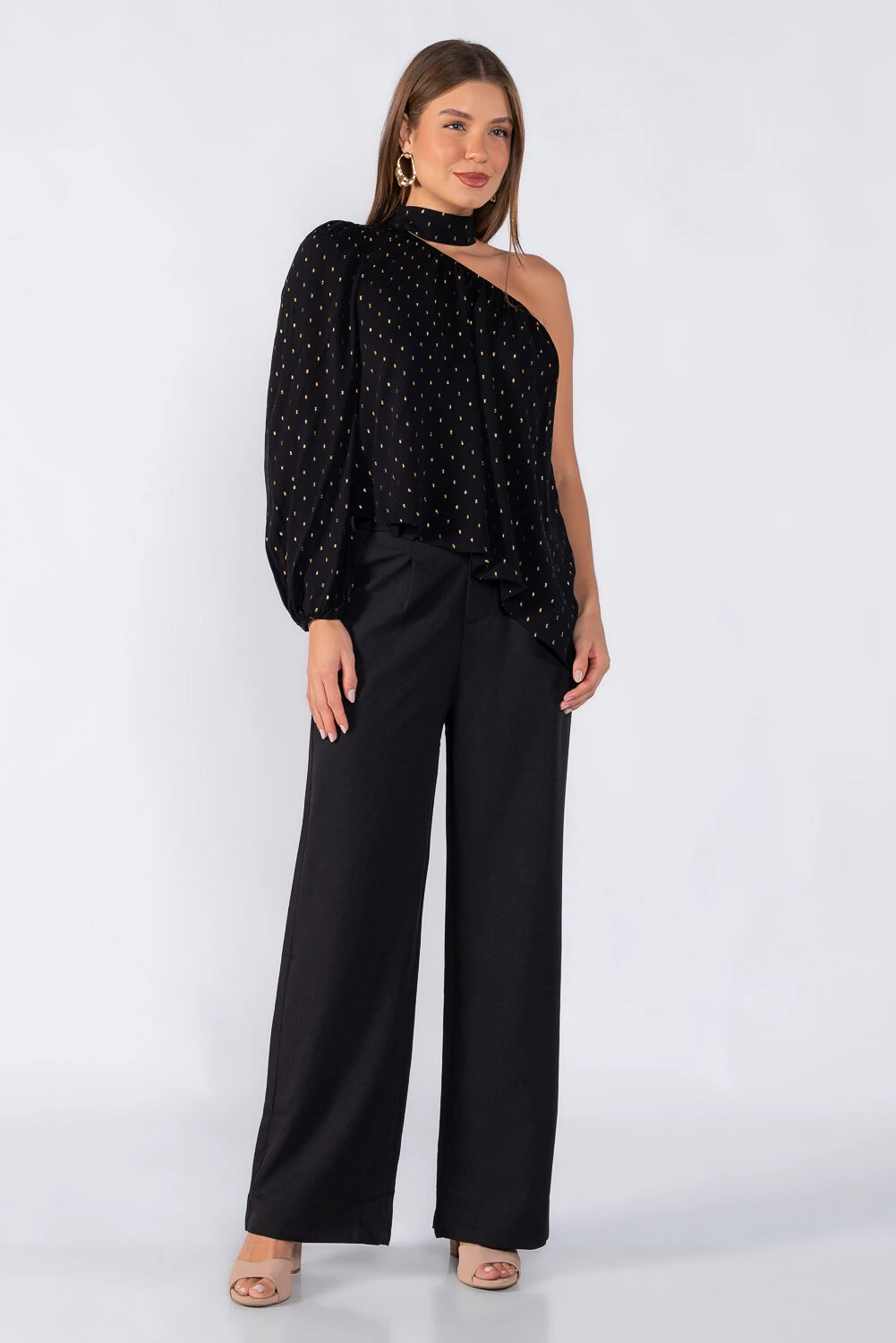 Foto Blusa lurex uma manga