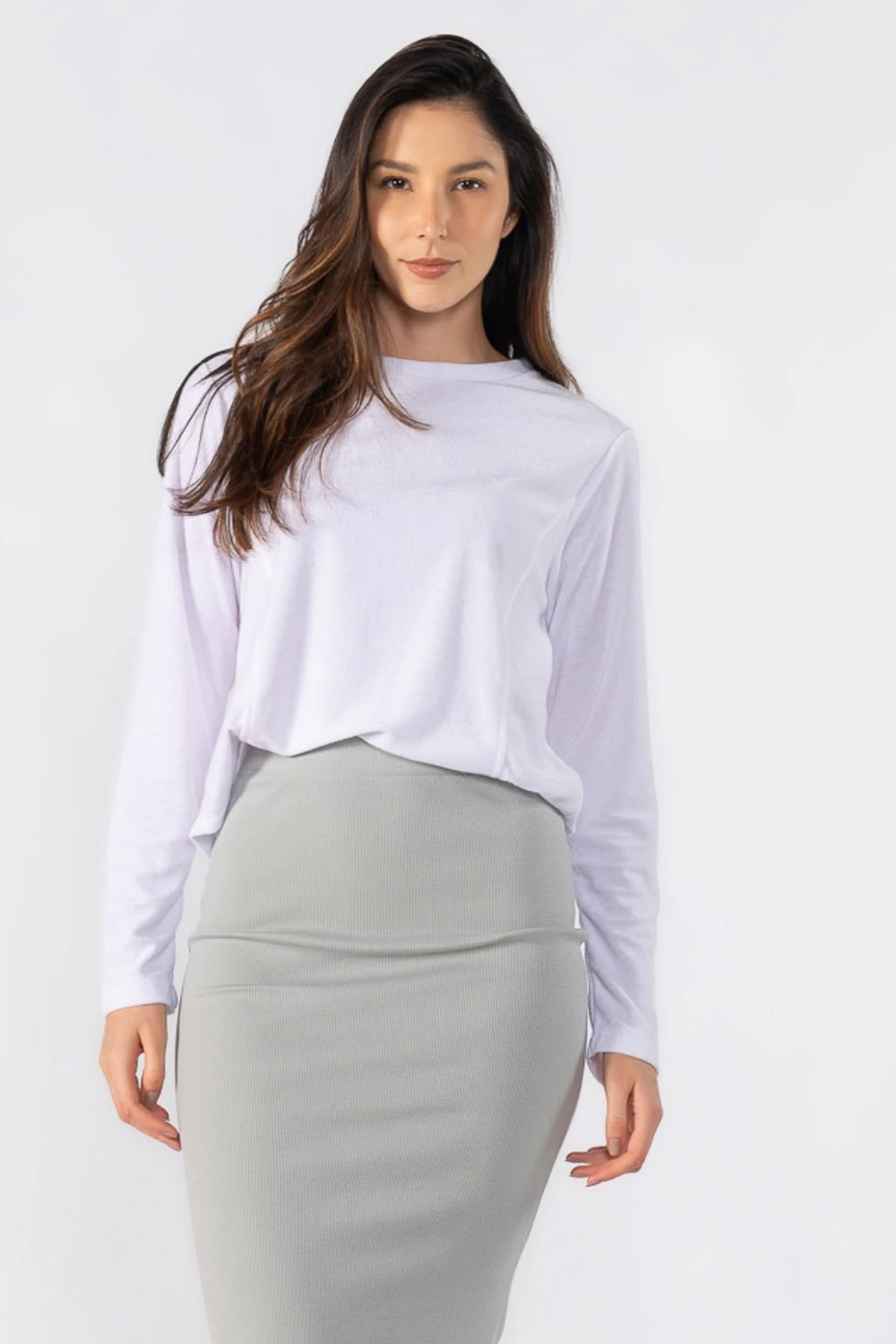 Foto Blusa costuras frontal em detalhe