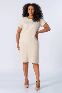 Vestido em lurex com manga