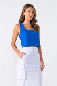 Blusa regata em alfaiataria