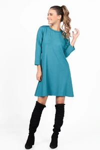Vestido malha com bolsos manga 3/4