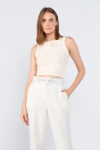 Cropped em regata canelado