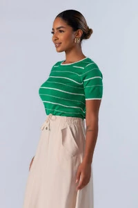 Blusa em viscose listrada