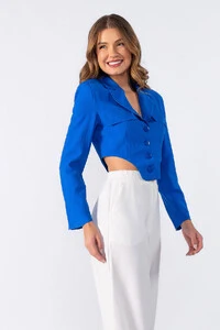 Blazer curto forrado