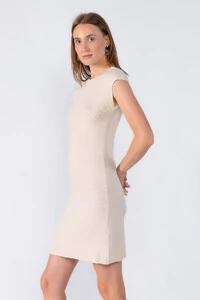Vestido curto canelado manga japonesa