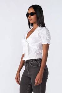 Camisa em algodao gola e elastex