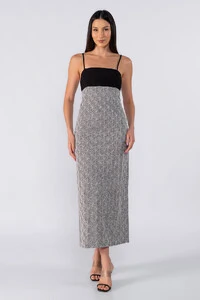 Vestido midi detalhe em tencel