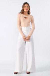 Blusa canelada recorte frontal