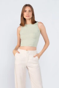 Cropped em regata canelado