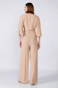 Calca pantalona em viscose basica