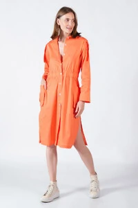 Vestido em algodao com bolsos